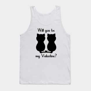 You will be my Valentine - silhouette cats Tank Top